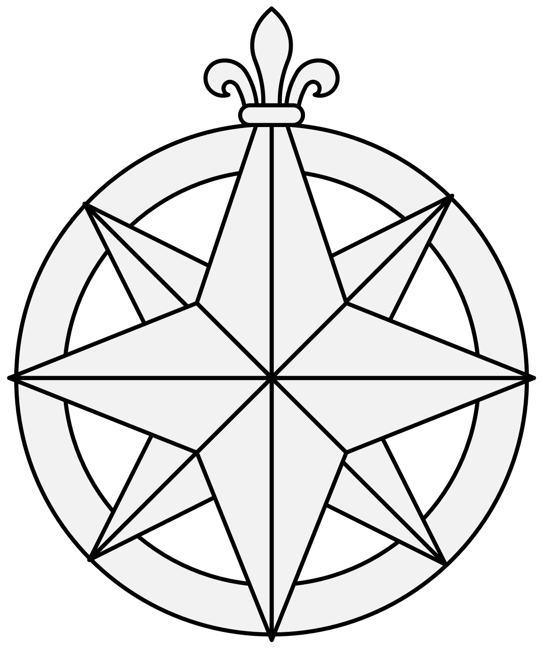 Compass Rose - Traceable Heraldic Art
