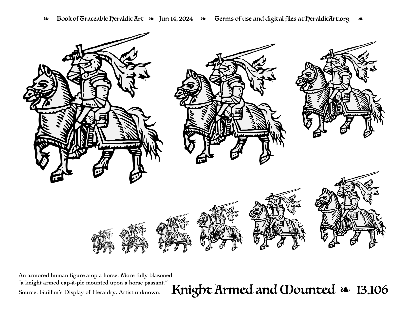 Knight Traceable Heraldic Art
