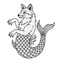 Fox Rampant Fox - Traceable Heraldic Art